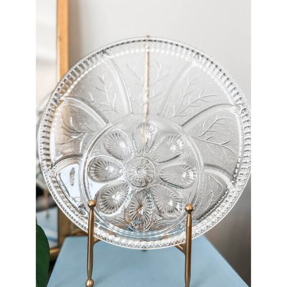 Indiana Glass “Tree of Life” Divided Deviled Egg & Relish Tray - Picture 4 of 4